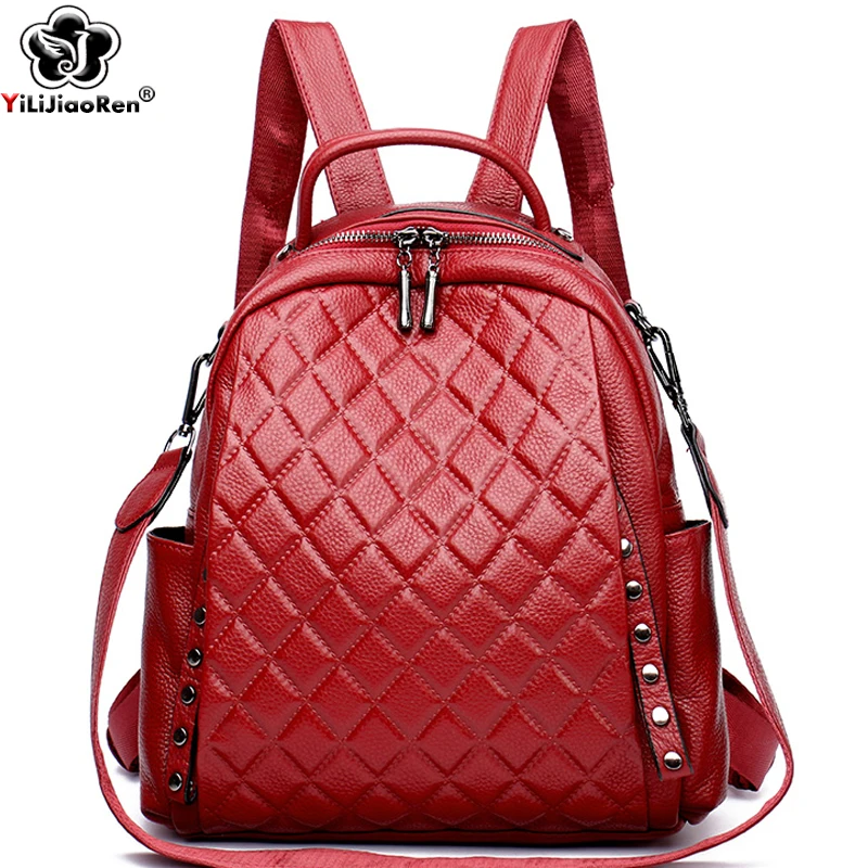 Luxury Bags Girls - Genuine Leather Rucksack Women Shoulder Bag