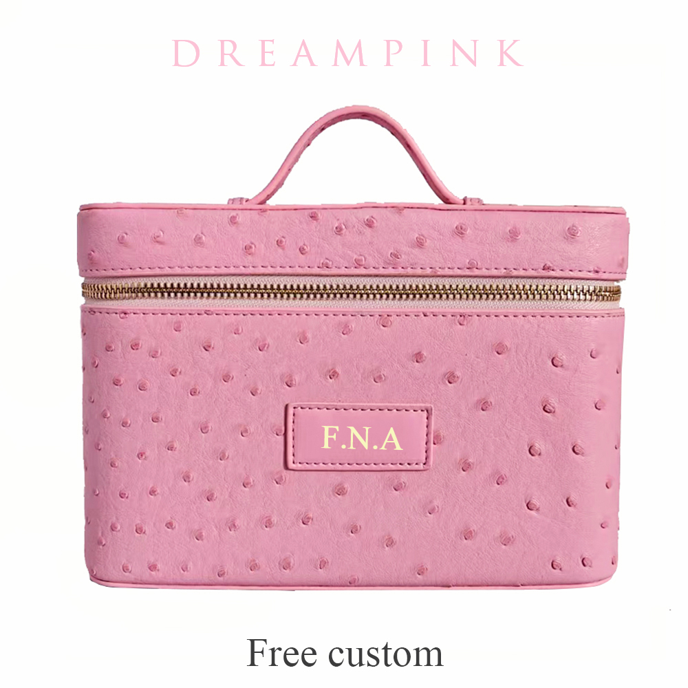 Luxury Bags Name For Women - Luxury Ostrich Mock Women Makeup Vanity