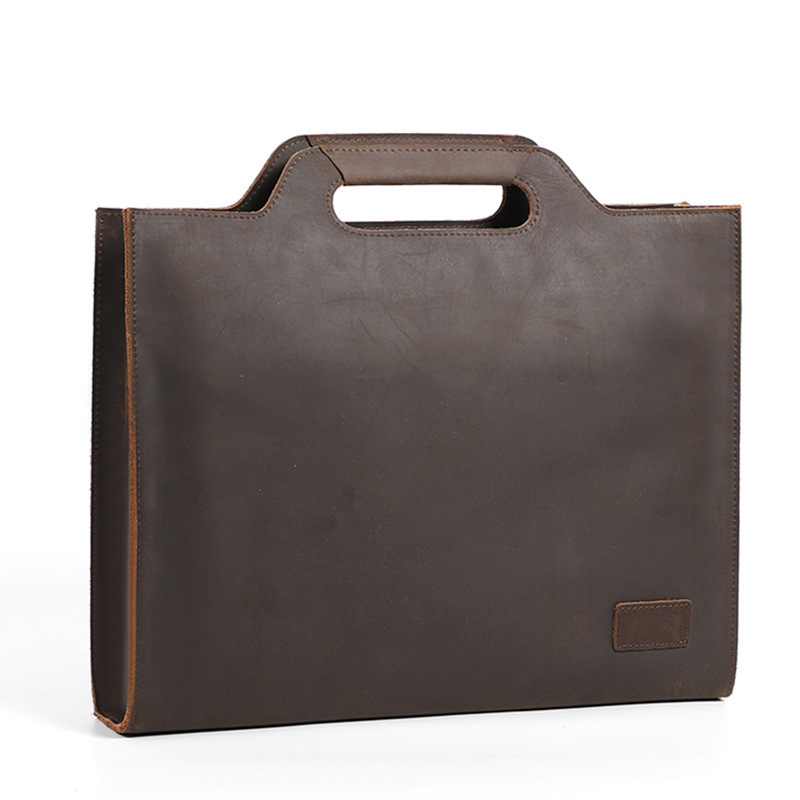 Briefcase Leather Slim - Newsbirds Thick Leather Black Briefcase For