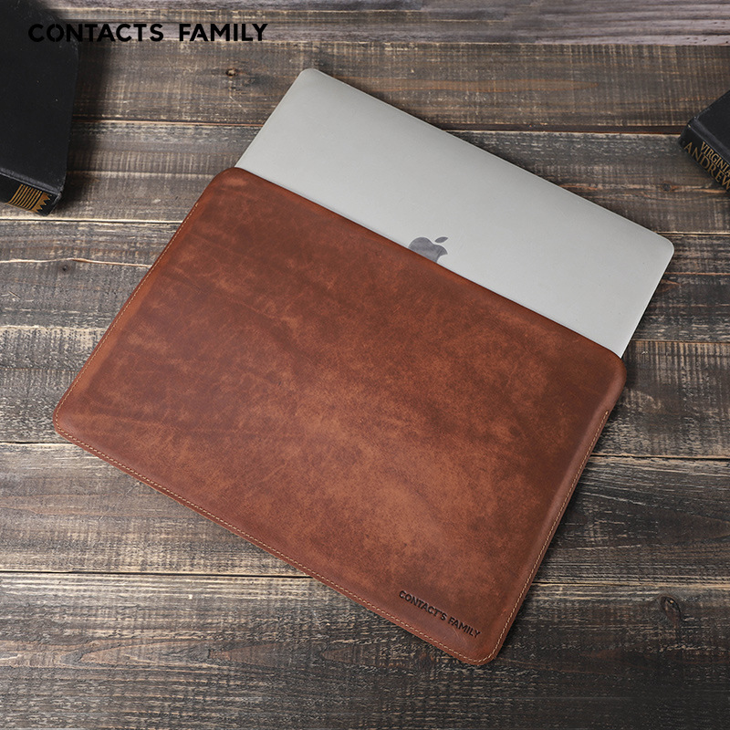 Briefcase Leather Slim - 2026 Crazy Horse Leather Laptop Sleeve