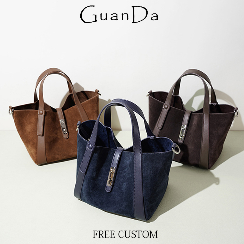 Luxury Bags Name For Women - Luxury Suede Leather Handbag Woman Custom