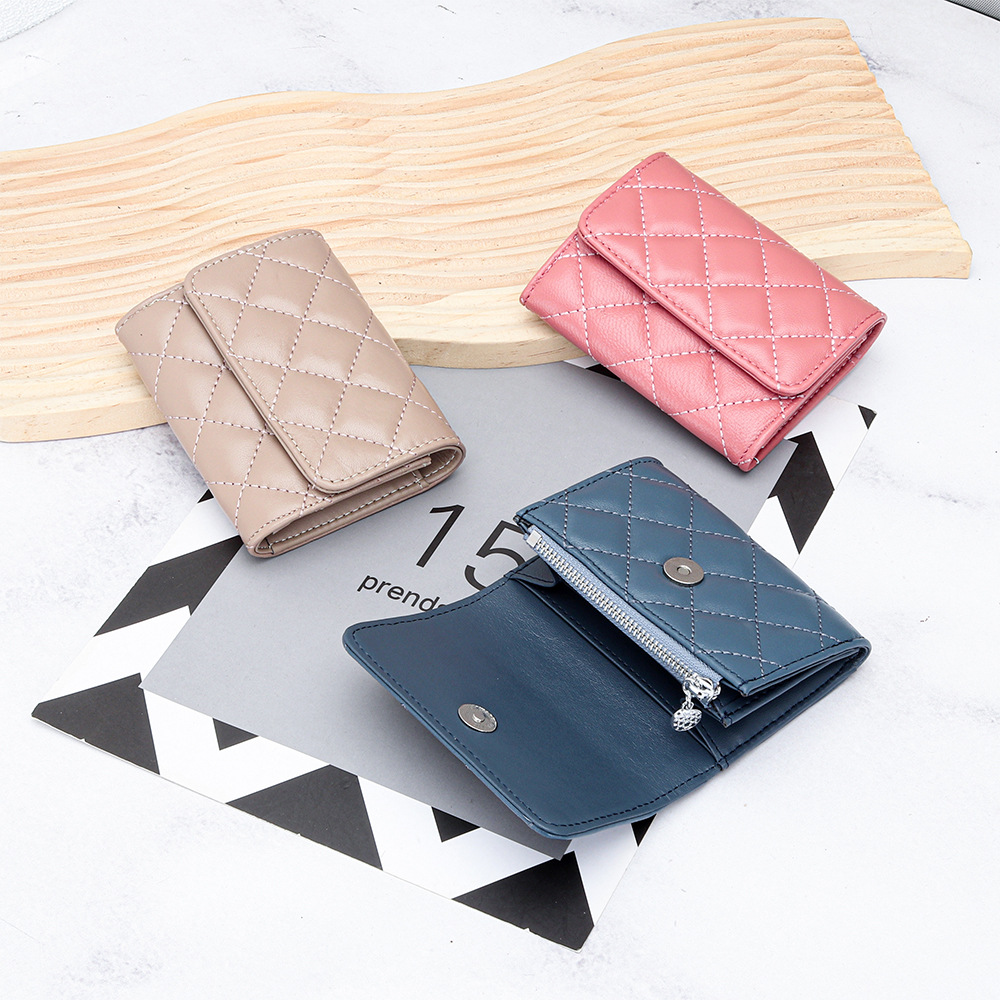 Luxury Bags Name For Women - Sheepskin Quilted Card Holder Women Bifold