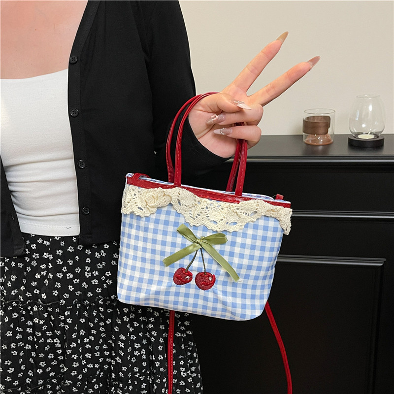 Luxury Bags Cute - Women's New Handbag Korean Checkered Polka