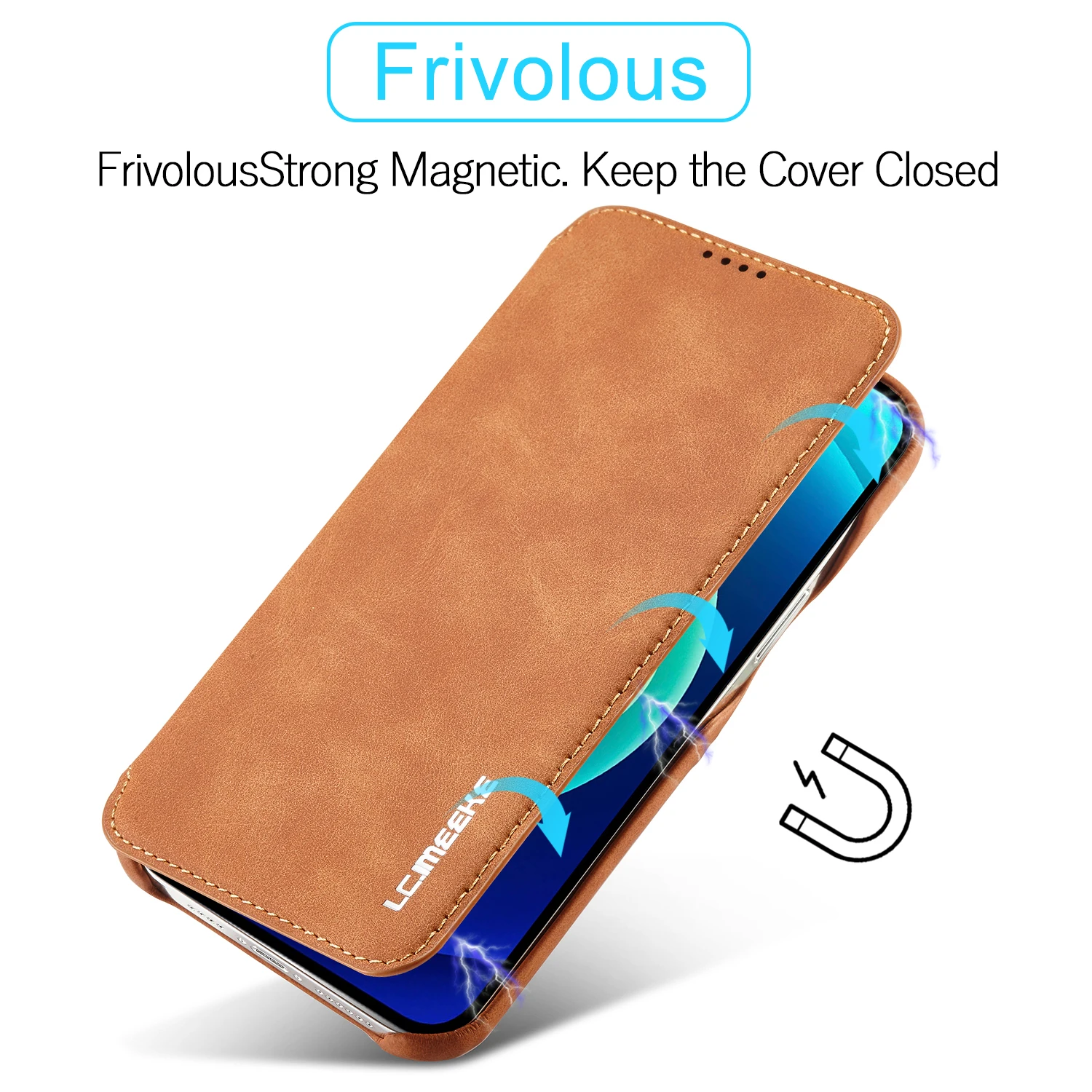 Leather Flip Wallet Magnetic C - Briefcase Leather Slim recension och pris