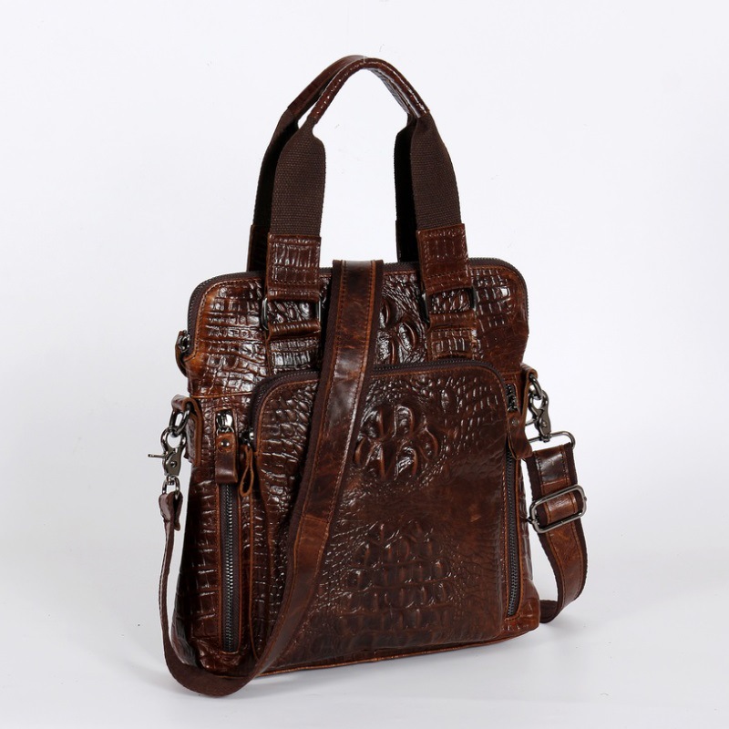 YETTIES Men's Slim Vertical La - Briefcase Leather Slim recension och pris