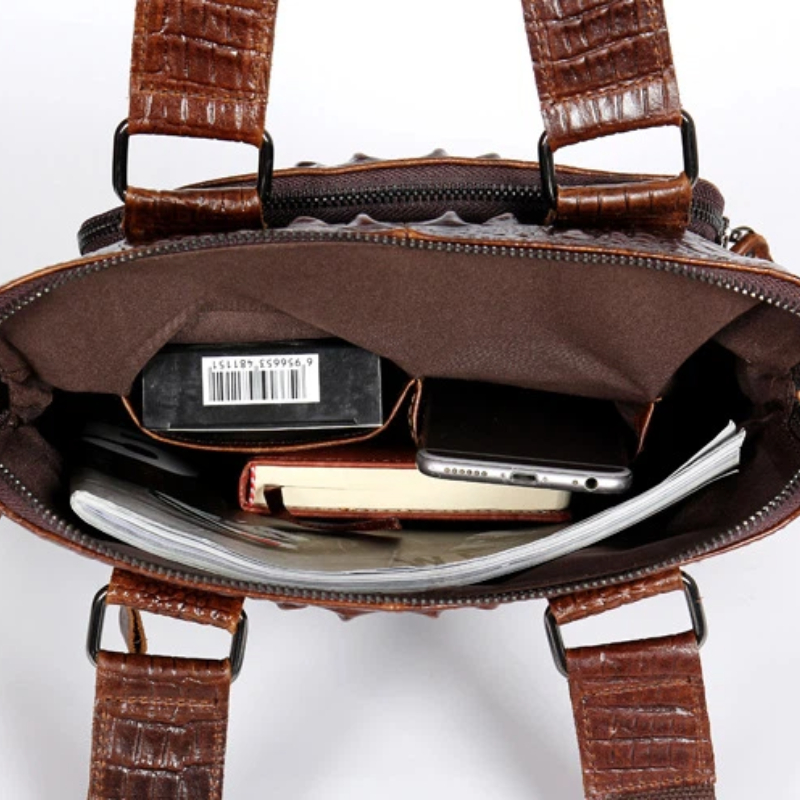 YETTIES Men's Slim Vertical La - Briefcase Leather Slim recension och pris